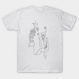 Abstract Doodle Portrait T-Shirt